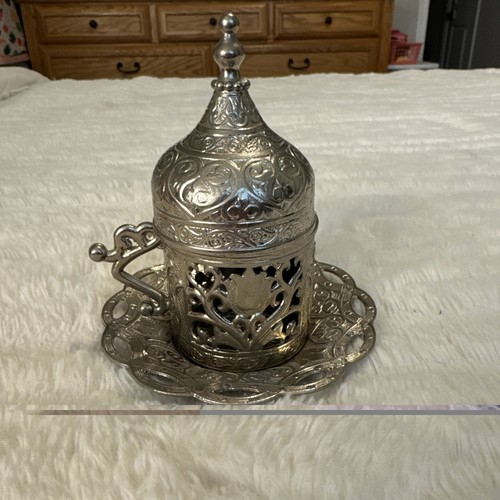 Coffee cup saucer set silver - coffee,