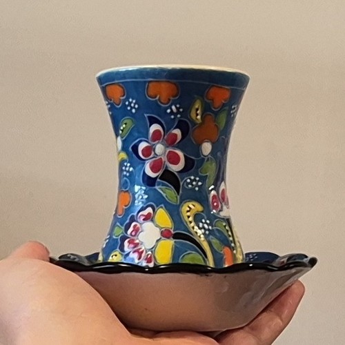 Set ceramic blue floral - blue,